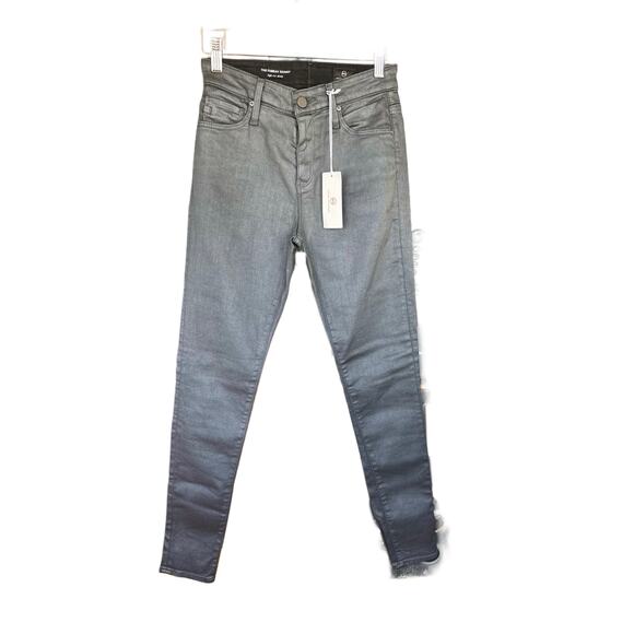 ADRIANO GOLDSCHMIED NWT 'The Farrah Skinny' High Rise Waxed Gray Jeans - Picture 1 of 7